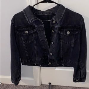 cropped jean jacket